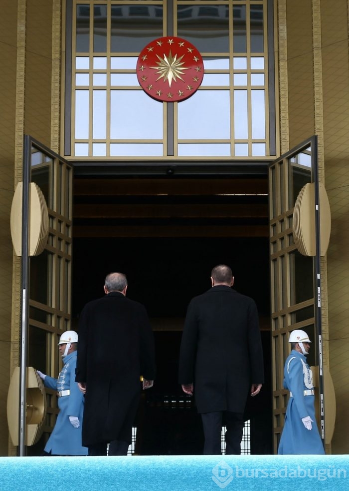 Cumhurbaşkanı Erdoğan, Azerbaycan Cumhurbas&#807;kanı Aliyev'i törenle karşıladı
