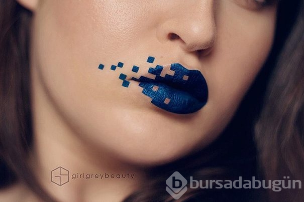 Dudakları tuvali oldu