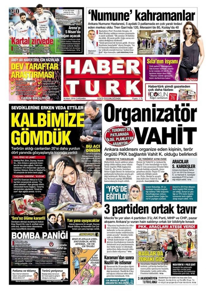 Günün gazete manşetleri - 16 Mart 2016