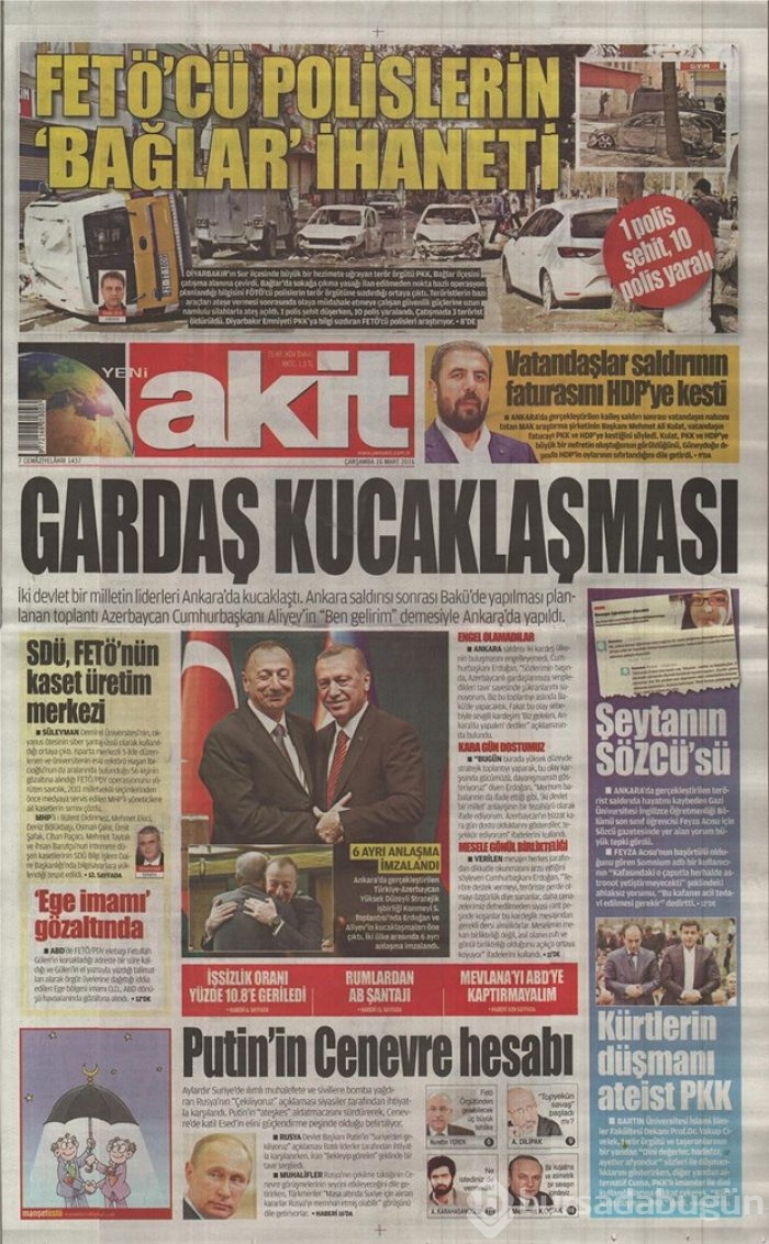 Günün gazete manşetleri - 16 Mart 2016