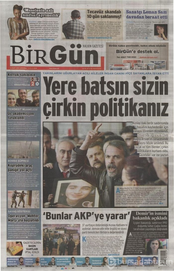 Günün gazete manşetleri - 16 Mart 2016