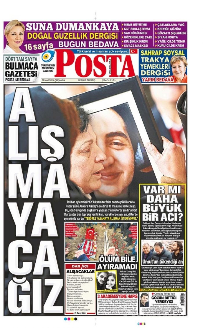 Günün gazete manşetleri - 16 Mart 2016