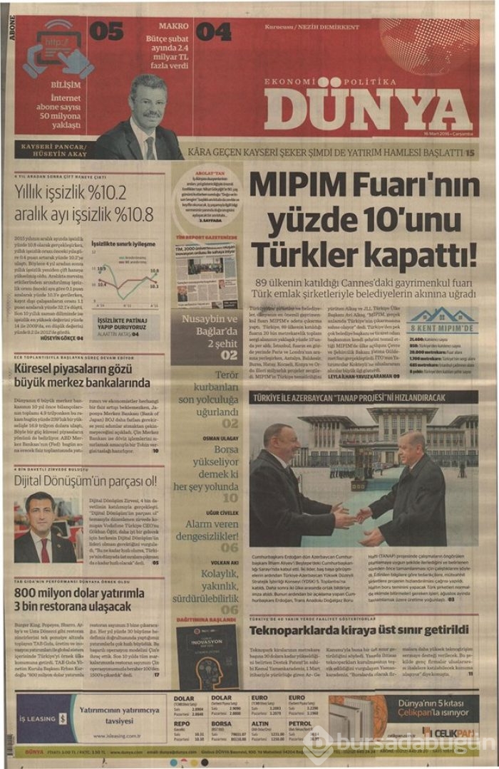 Günün gazete manşetleri - 16 Mart 2016