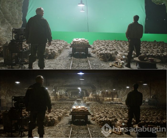 Görsel efektlerden önce ve sonra 11 film karesi
