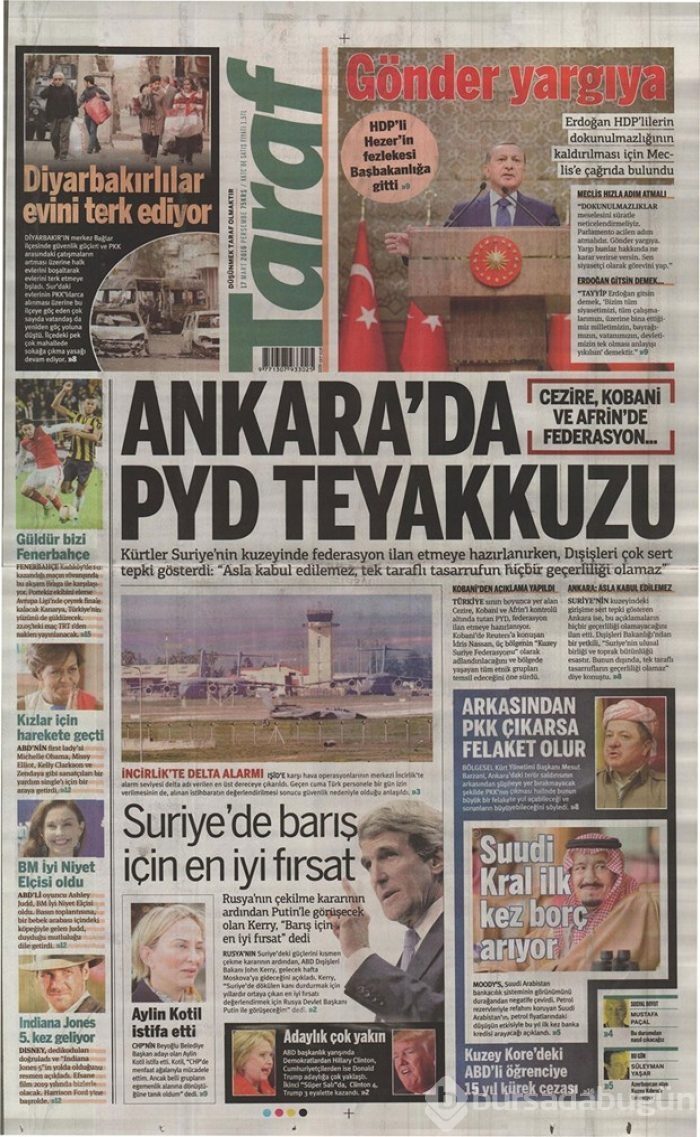 Günün gazete manşetleri - 17 Mart 2016
