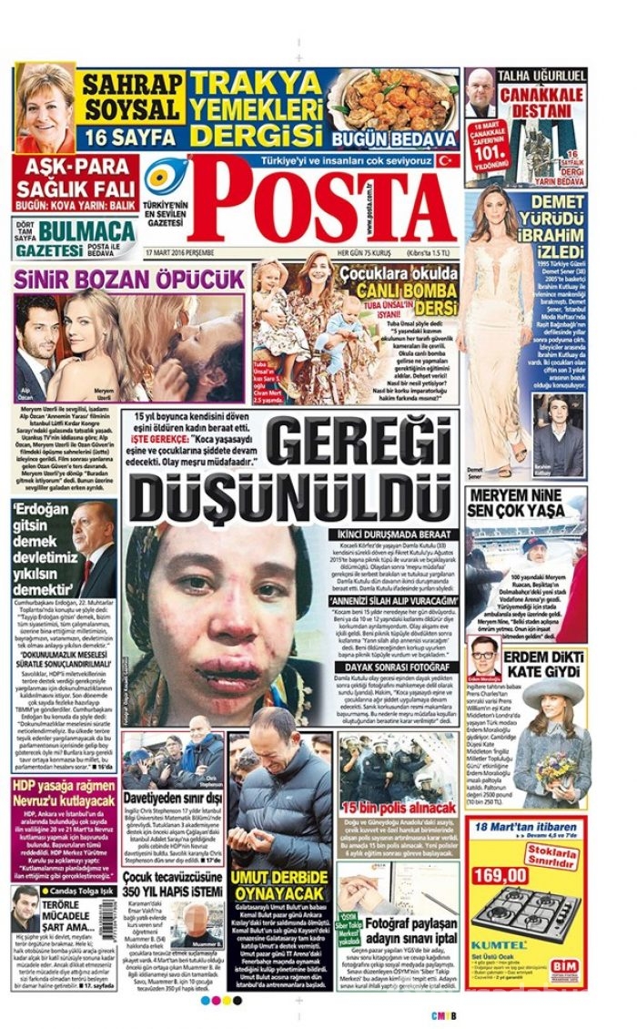 Günün gazete manşetleri - 17 Mart 2016

