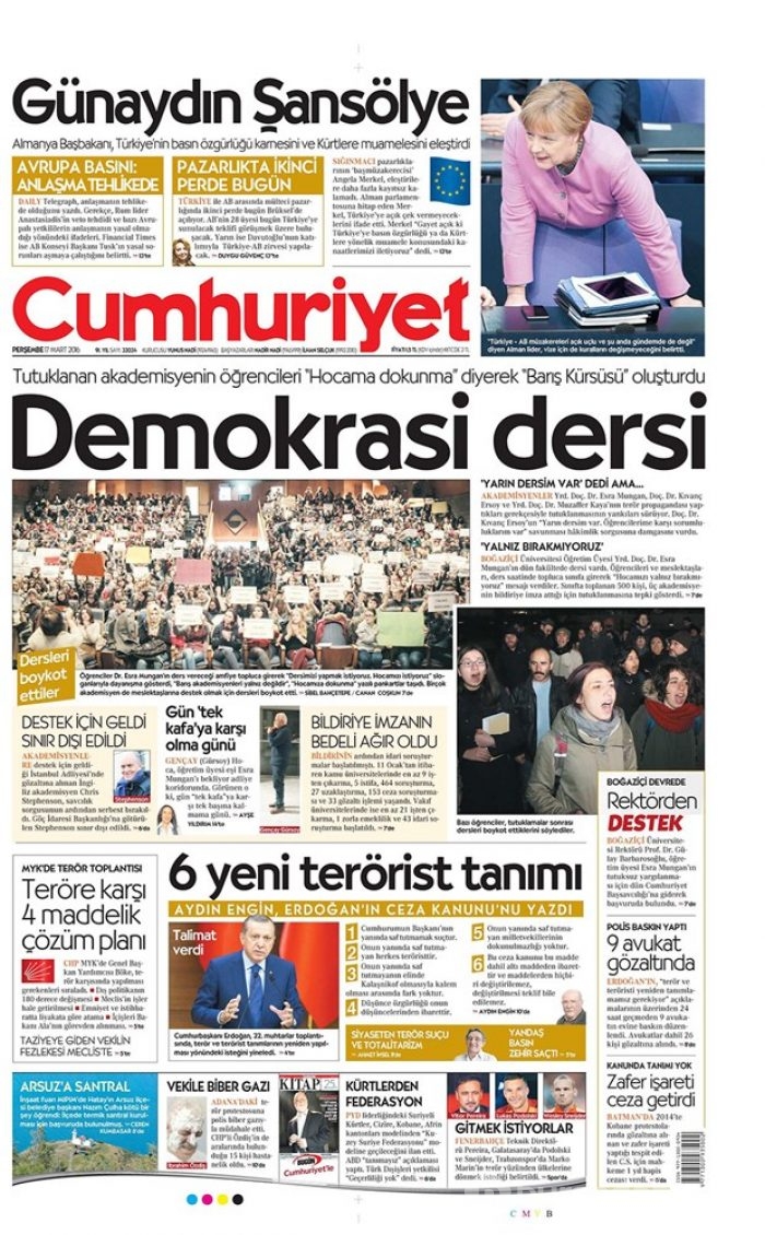 Günün gazete manşetleri - 17 Mart 2016

