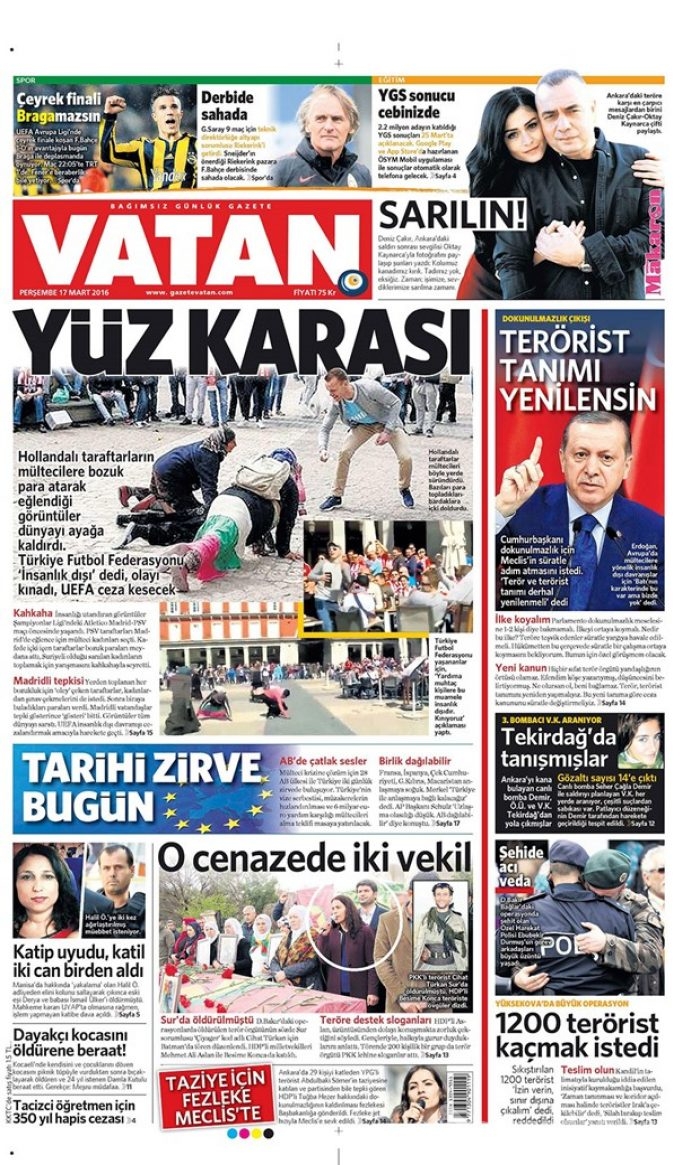 Günün gazete manşetleri - 17 Mart 2016
