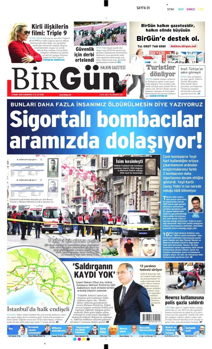 Gazete manşetleri 21.03.2016