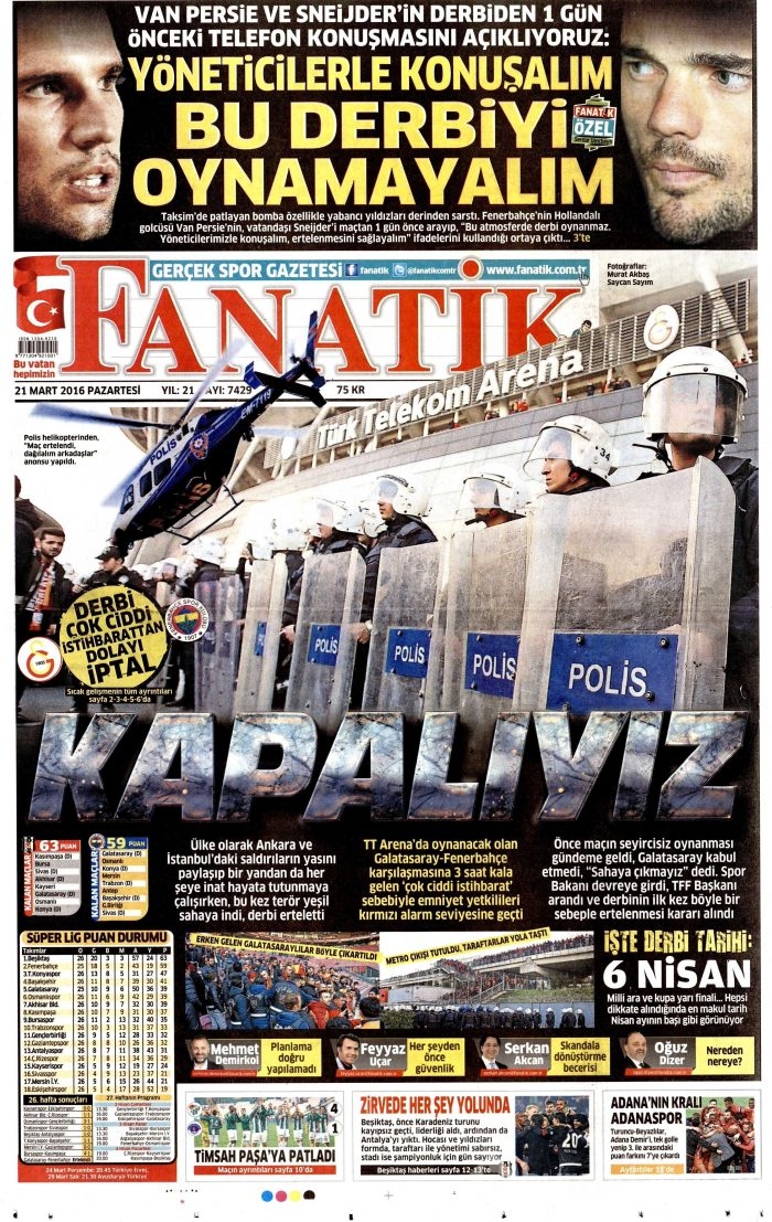 Gazete manşetleri 21.03.2016