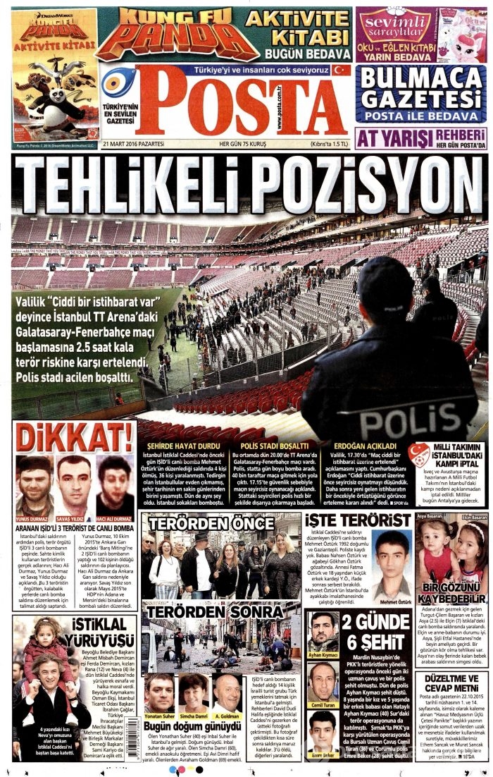 Gazete manşetleri 21.03.2016