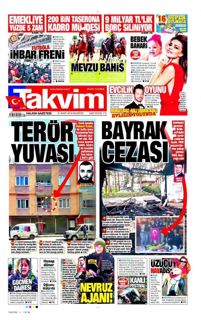 Gazete manşetleri 21.03.2016