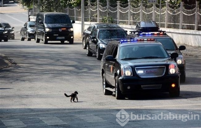Cumhurbaşkanı konvoyuna sürpriz