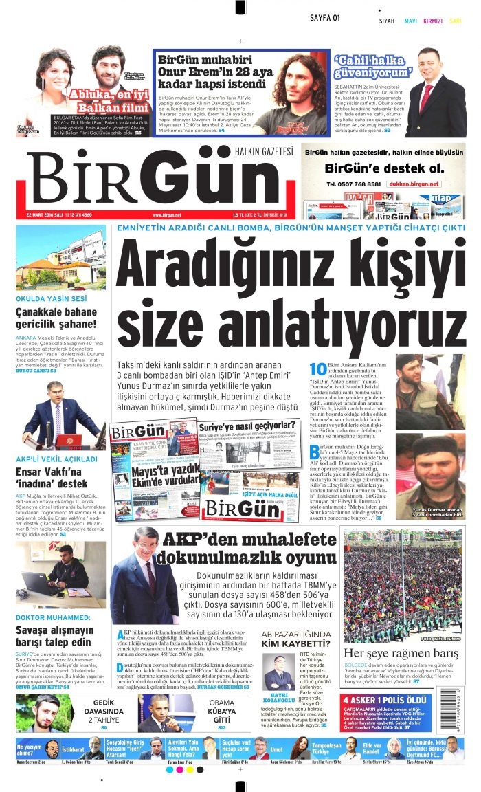 Gazete manşetleri (22.03.2016)