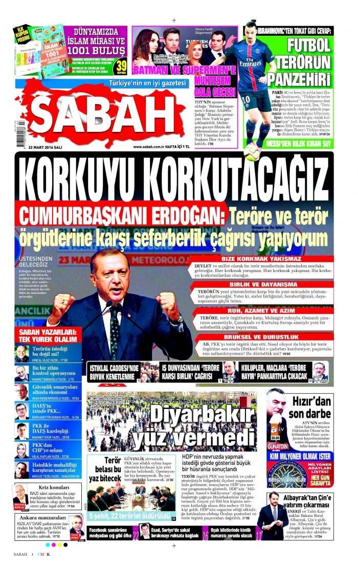 Gazete manşetleri (22.03.2016)