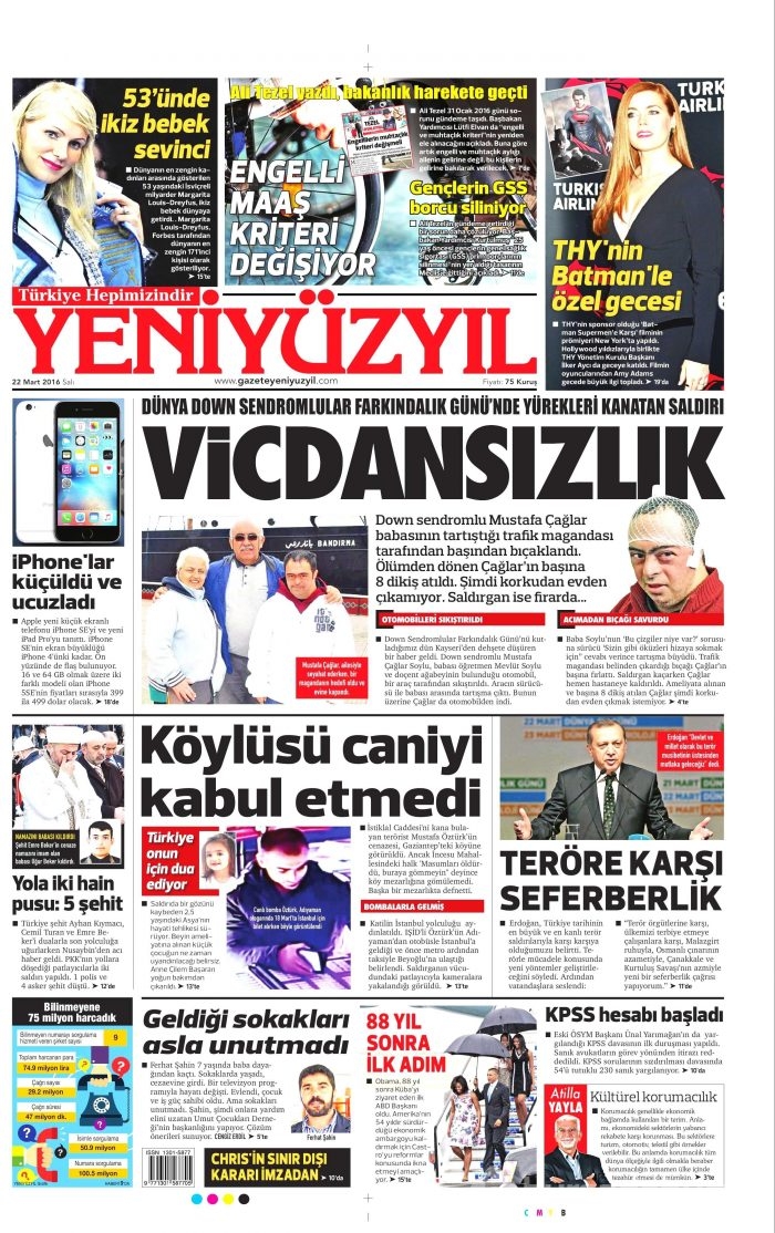 Gazete manşetleri (22.03.2016)