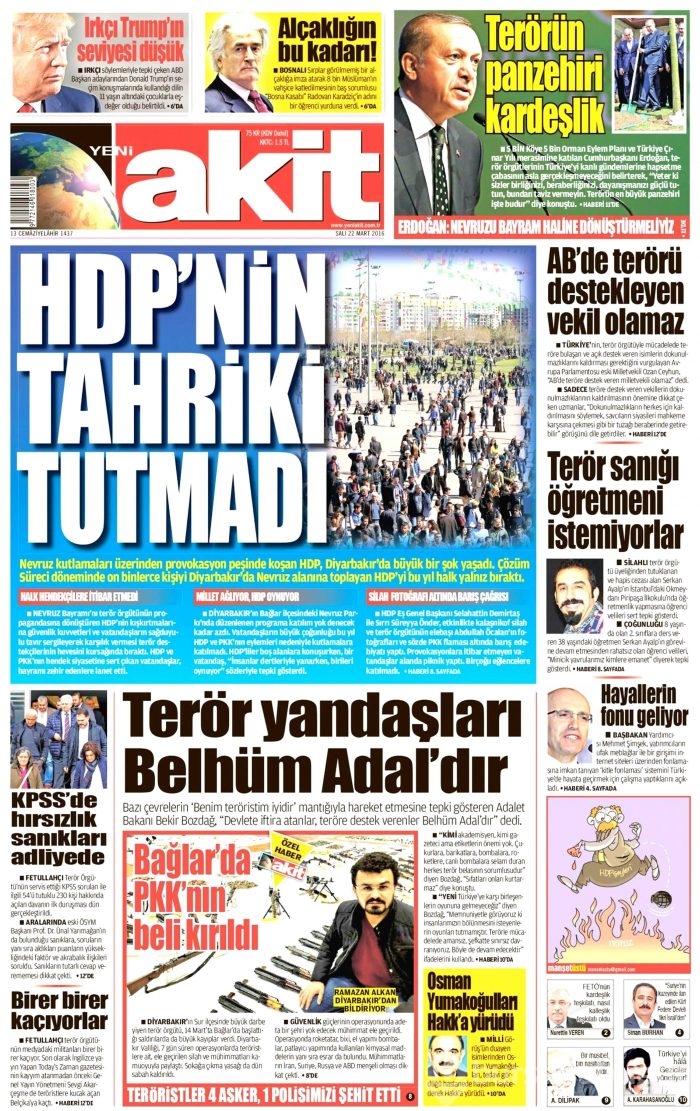 Gazete manşetleri (22.03.2016)