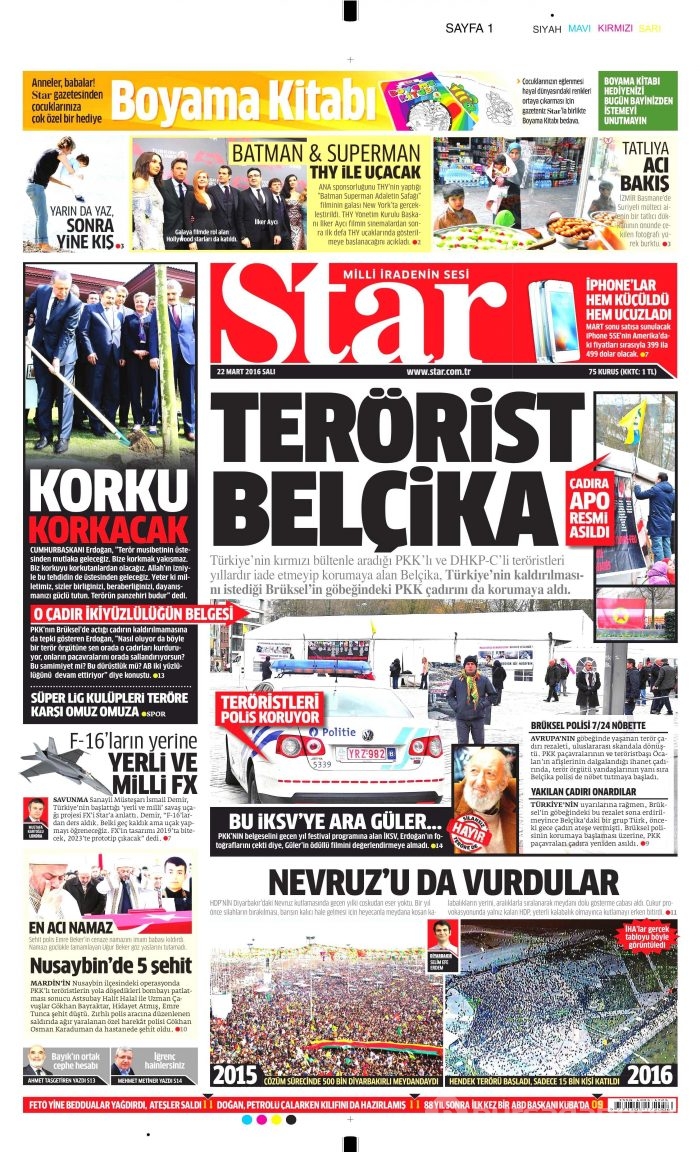 Gazete manşetleri (22.03.2016)