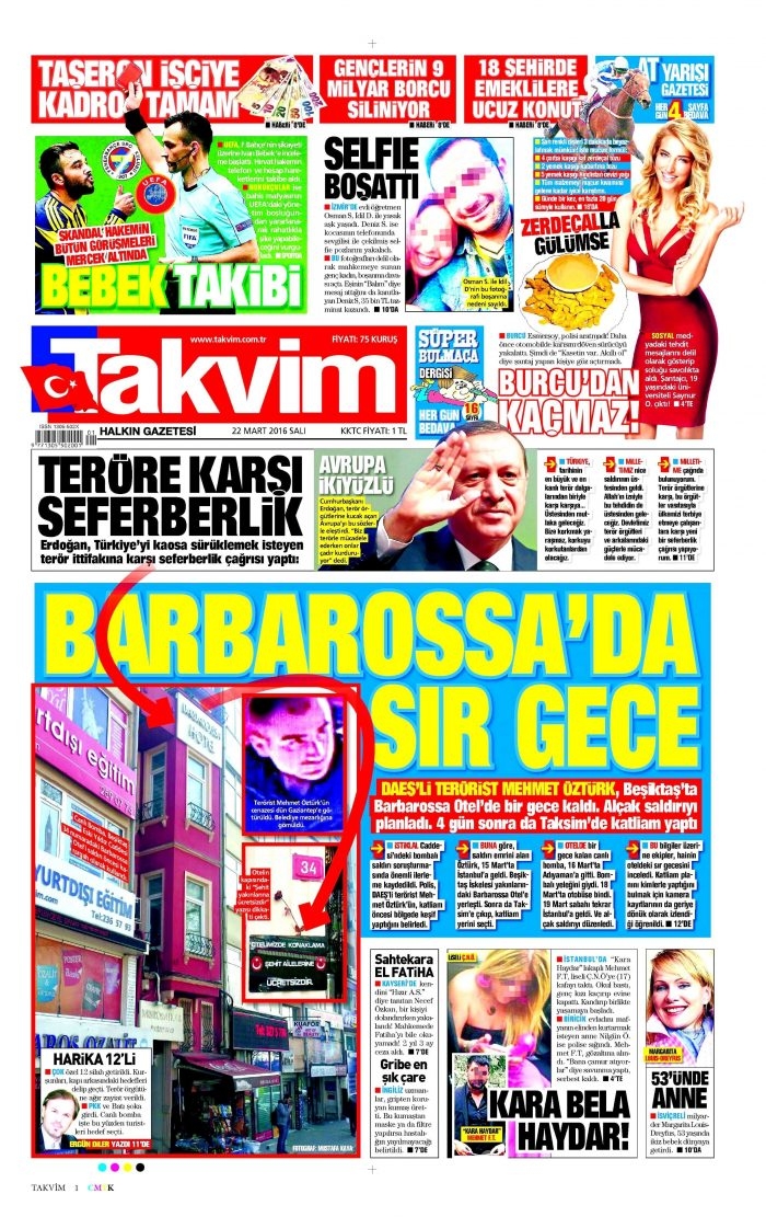 Gazete manşetleri (22.03.2016)