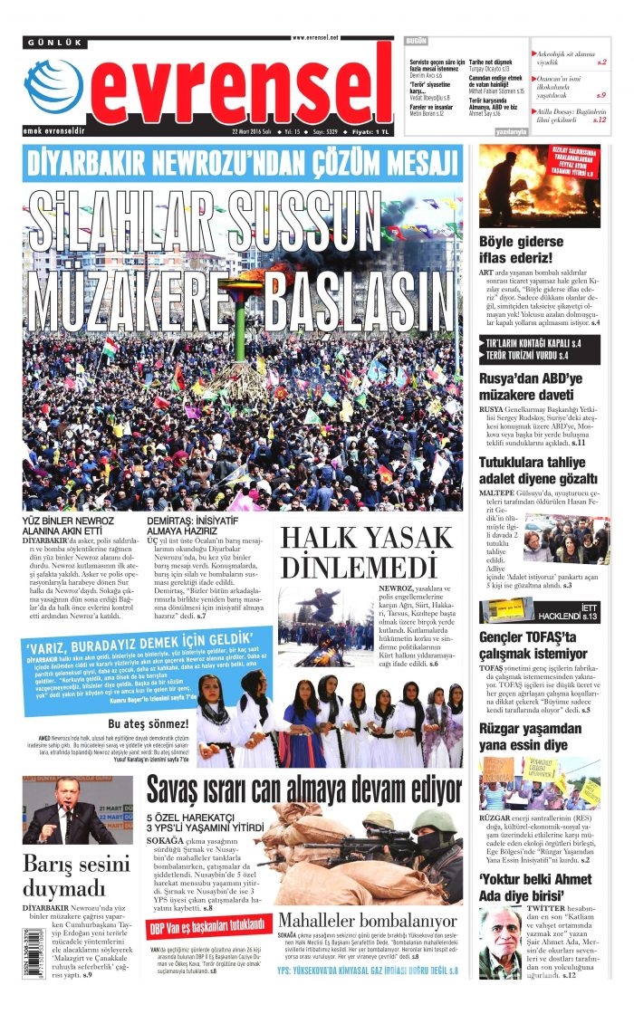 Gazete manşetleri (22.03.2016)
