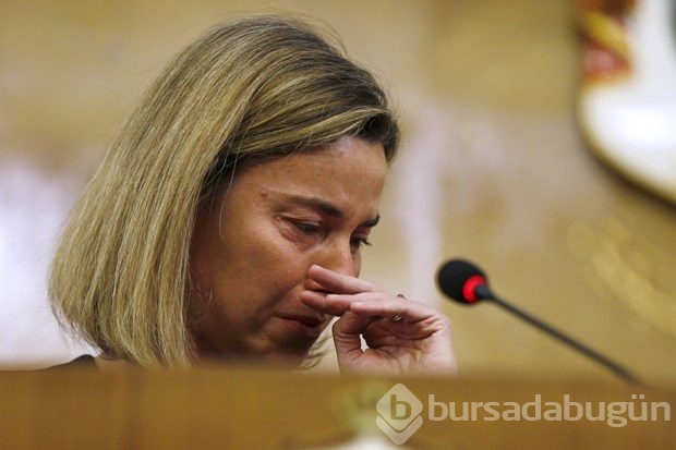Avrupa'nın en üst yetkilisi Mogherini gözyaşlarını tutamadı