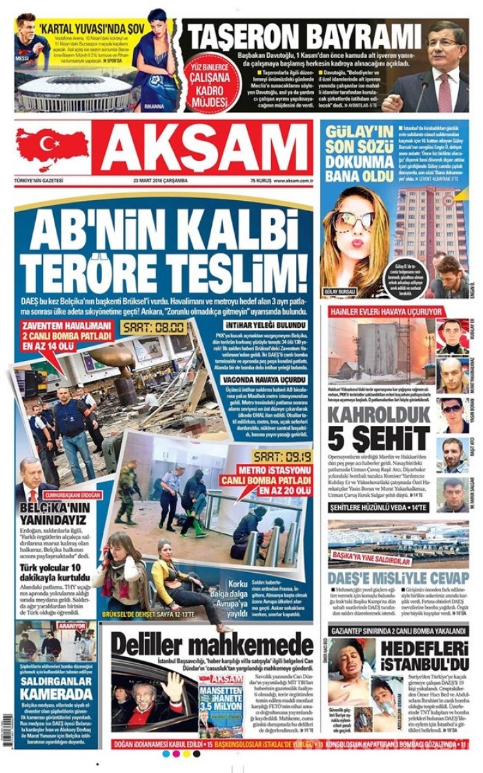 Günün gazete manşetleri - 23 Mart 2016
