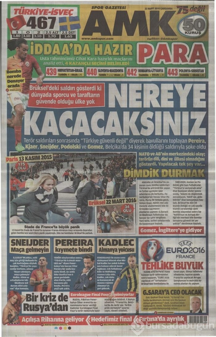 Günün gazete manşetleri - 23 Mart 2016
