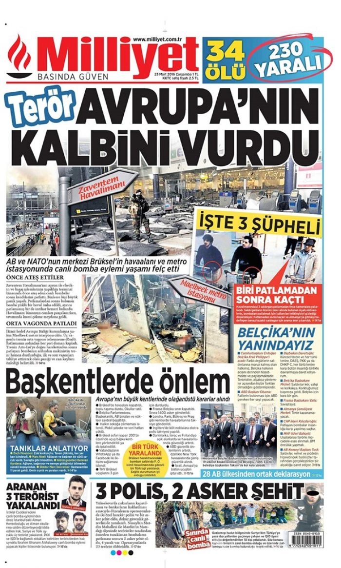 Günün gazete manşetleri - 23 Mart 2016
