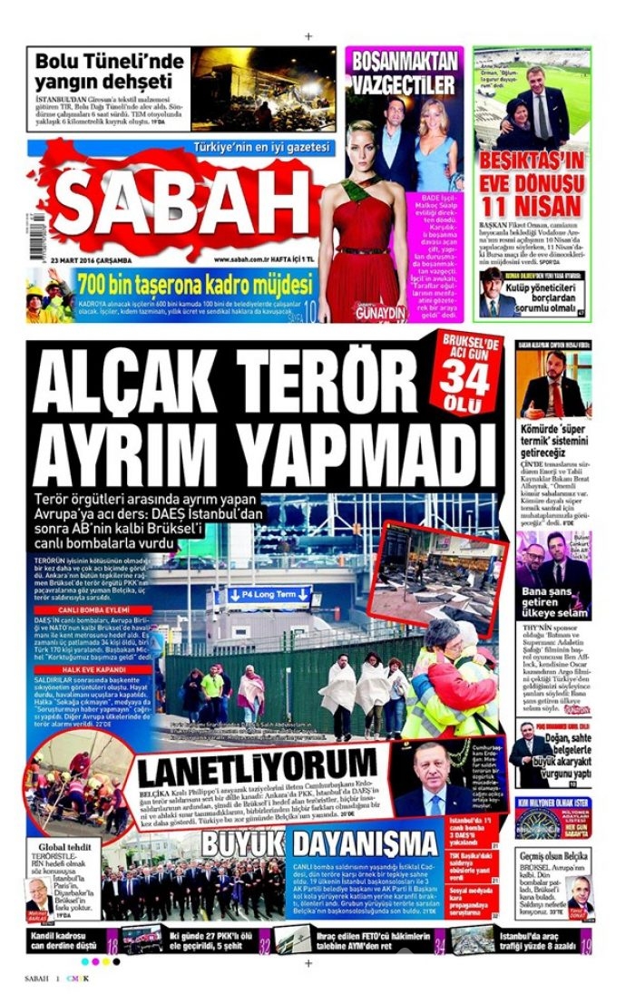 Günün gazete manşetleri - 23 Mart 2016
