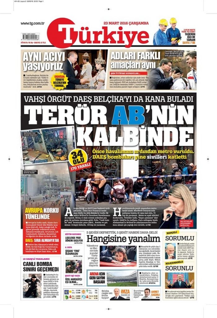 Günün gazete manşetleri - 23 Mart 2016

