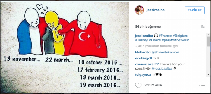 Jessica Alba'dan Türkiye mesajı!