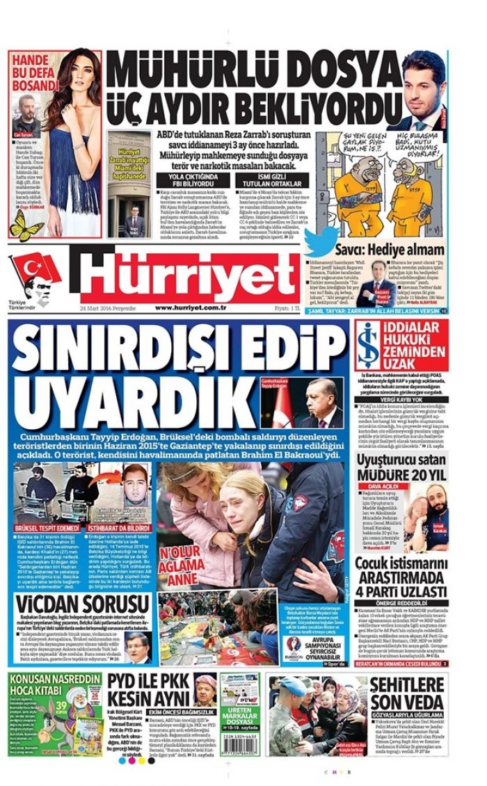 Günün gazete manşetleri - 24 Mart 2016
