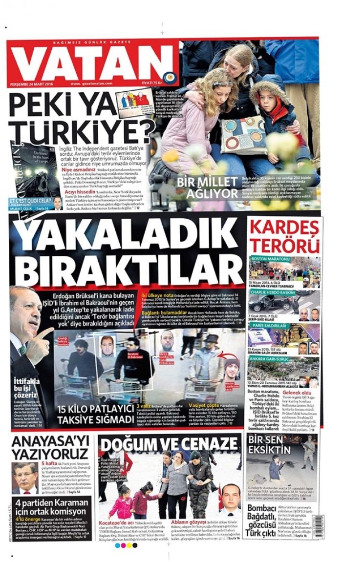 Günün gazete manşetleri - 24 Mart 2016

