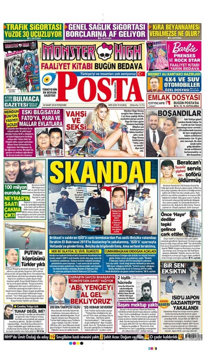 Günün gazete manşetleri - 24 Mart 2016
