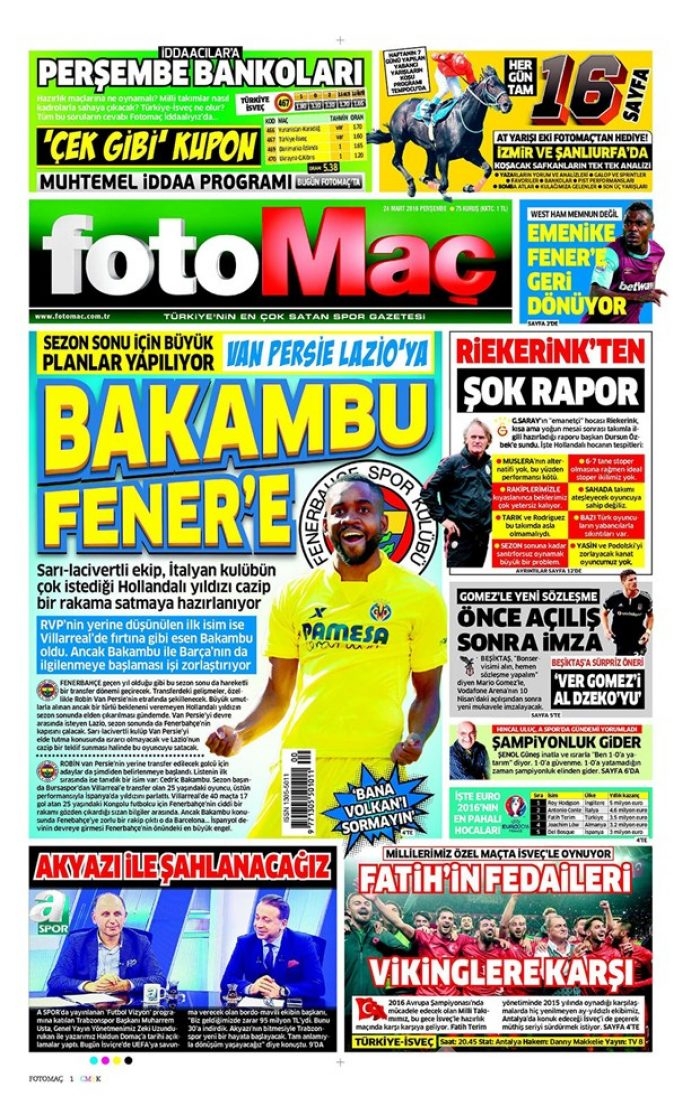 Günün gazete manşetleri - 24 Mart 2016
