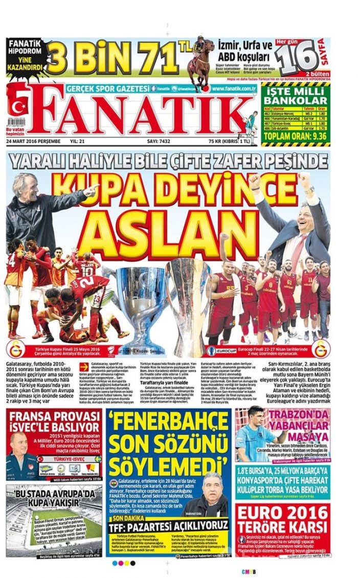 Günün gazete manşetleri - 24 Mart 2016
