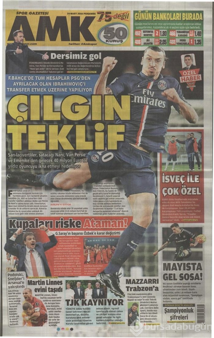 Günün gazete manşetleri - 24 Mart 2016
