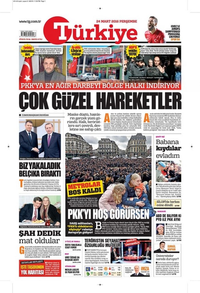 Günün gazete manşetleri - 24 Mart 2016
