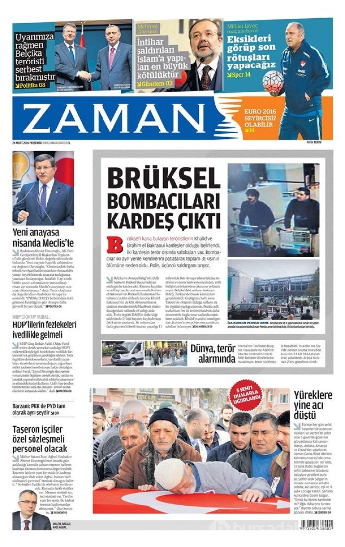 Günün gazete manşetleri - 24 Mart 2016
