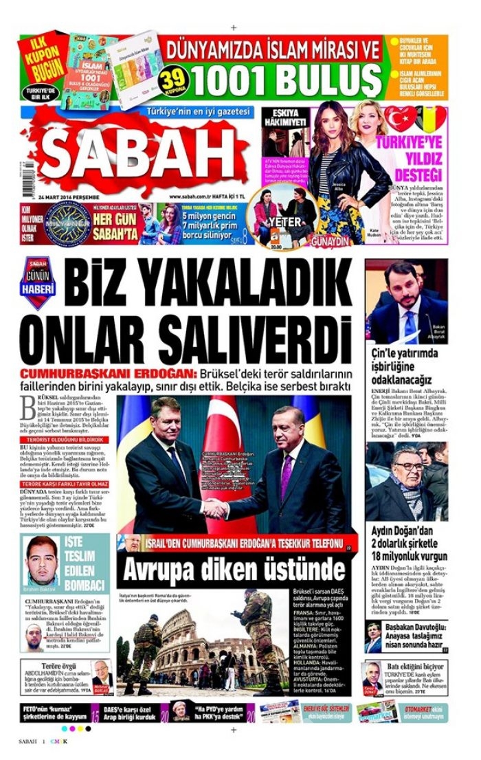 Günün gazete manşetleri - 24 Mart 2016
