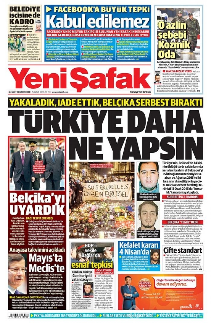 Günün gazete manşetleri - 24 Mart 2016
