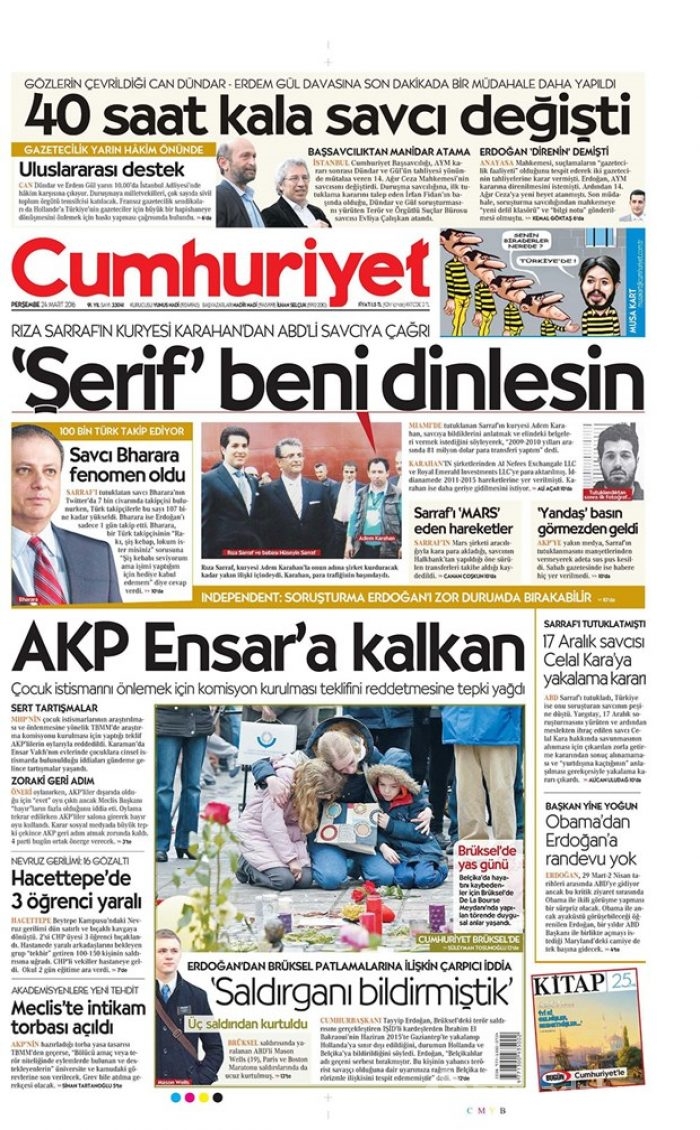 Günün gazete manşetleri - 24 Mart 2016

