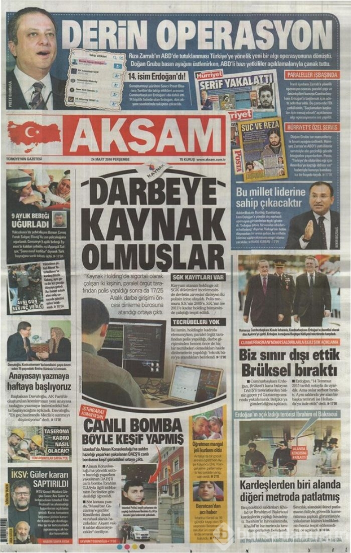 Günün gazete manşetleri - 24 Mart 2016
