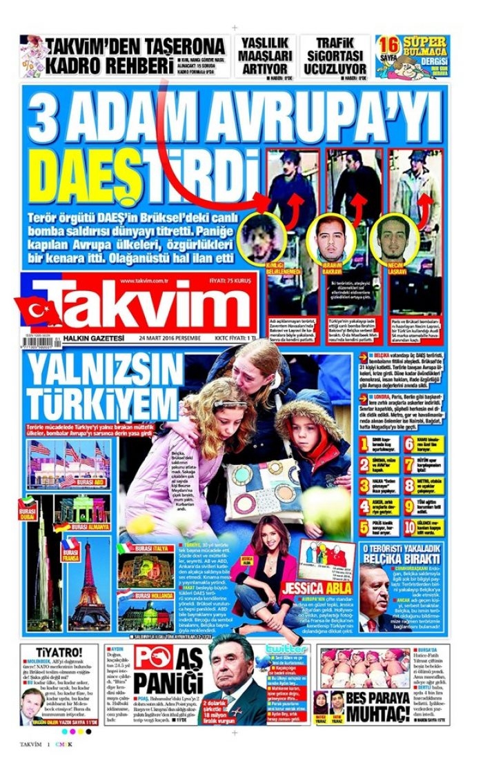 Günün gazete manşetleri - 24 Mart 2016
