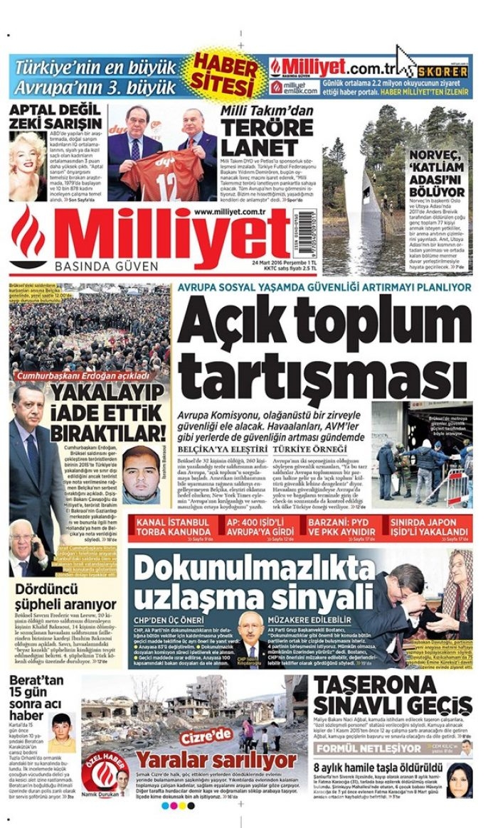 Günün gazete manşetleri - 24 Mart 2016
