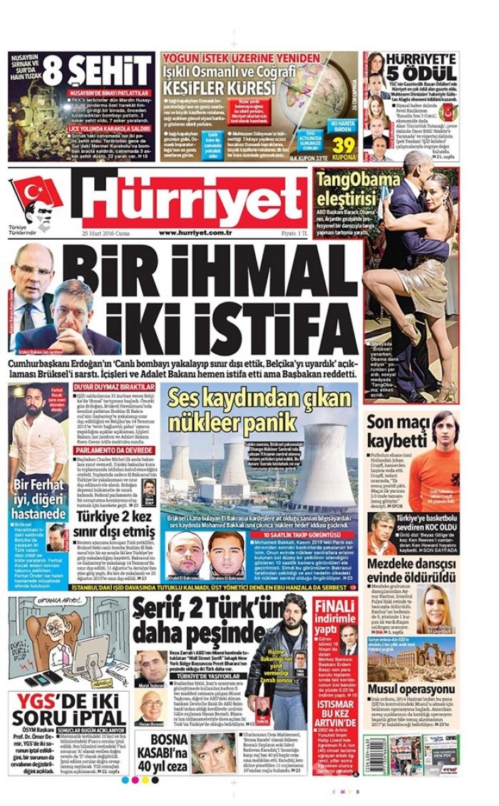 Günün gazete manşetleri - 25 Mart 2016
