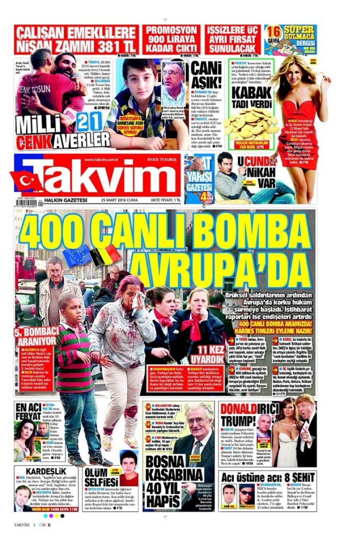 Günün gazete manşetleri - 25 Mart 2016
