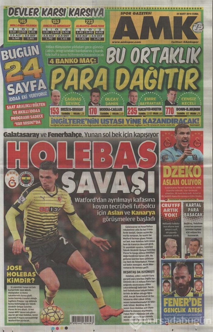 Günün gazete manşetleri - 25 Mart 2016
