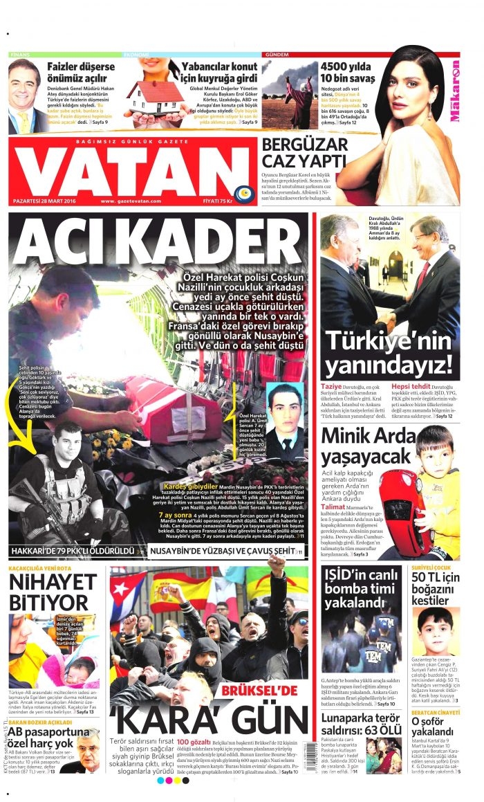 Gazete manşetleri (28.03.2016)