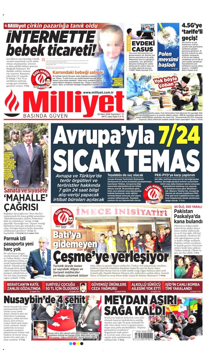 Gazete manşetleri (28.03.2016)